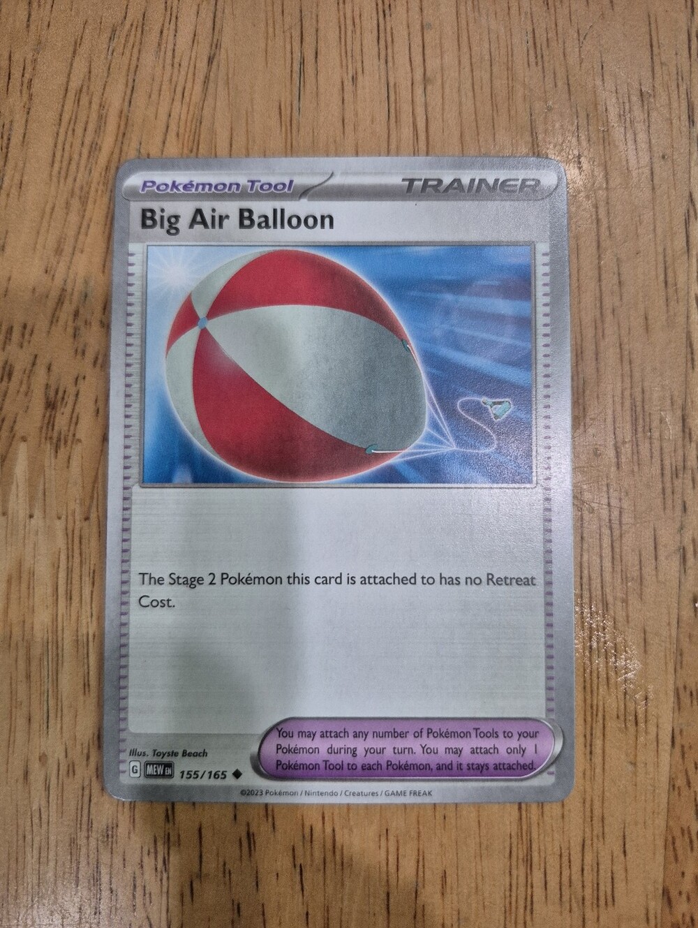 QTY 2 Pokémon Tool Card Big Air Balloon Trainer Card